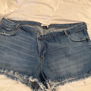 Denim Frayed Hem Women's Shorts